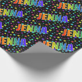 Rainbow First Name "JENNA" + sterren Cadeaupapier (Hoek)