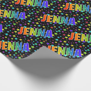 Rainbow First Name "JENNA" + sterren Cadeaupapier