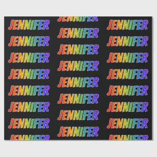 Rainbow First Name "JENNIFER" (Voornaam regenboog) Cadeaupapier
