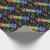 Rainbow First Name "JEREMIAH" + sterren Cadeaupapier (Hoek)