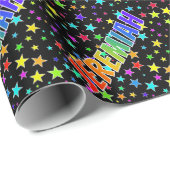 Rainbow First Name "JEREMIAH" + sterren Cadeaupapier (Rol Hoek)
