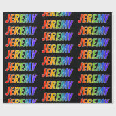 Rainbow First Name "JEREMY"; Fun & kleurrijk Cadeaupapier (Vlak)