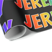 Rainbow First Name "JEREMY"; Fun & kleurrijk Cadeaupapier (Rol Hoek)