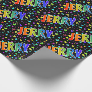 Rainbow First Name "JERRY" + sterren Cadeaupapier
