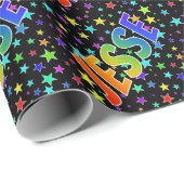 Rainbow First Name "JESSE" + sterren Cadeaupapier (Rol Hoek)