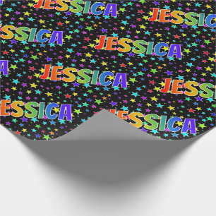 Rainbow First Name "JESSICA" + sterren Cadeaupapier