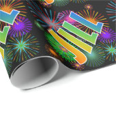 Rainbow First Name "JILL" + Fireworks Cadeaupapier (Rol Hoek)