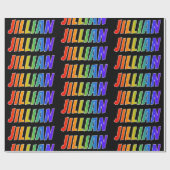 Rainbow First Name "JILLIAN"; Fun & kleurrijk Cadeaupapier (Vlak)