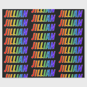 Rainbow First Name "JILLIAN"; Fun & kleurrijk Cadeaupapier