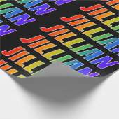 Rainbow First Name "JILLIAN"; Fun & kleurrijk Cadeaupapier (Hoek)
