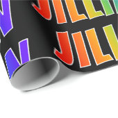 Rainbow First Name "JILLIAN"; Fun & kleurrijk Cadeaupapier (Rol Hoek)