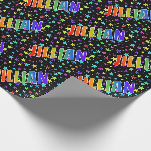 Rainbow First Name "JILLIAN" + sterren Cadeaupapier (Hoek)