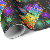 Rainbow First Name "JIMMY" + Fireworks Cadeaupapier (Rol Hoek)