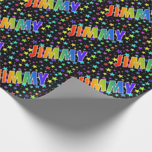 Rainbow First Name "JIMMY" + sterren Cadeaupapier (Hoek)