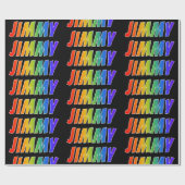 Rainbow First Name "JIMMY"; vun & kleurrijk Cadeaupapier (Vlak)