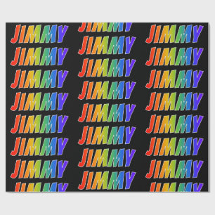 Rainbow First Name "JIMMY"; vun & kleurrijk Cadeaupapier