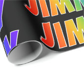Rainbow First Name "JIMMY"; vun & kleurrijk Cadeaupapier (Rol Hoek)