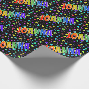Rainbow First Name "JOANNA" + sterren Cadeaupapier