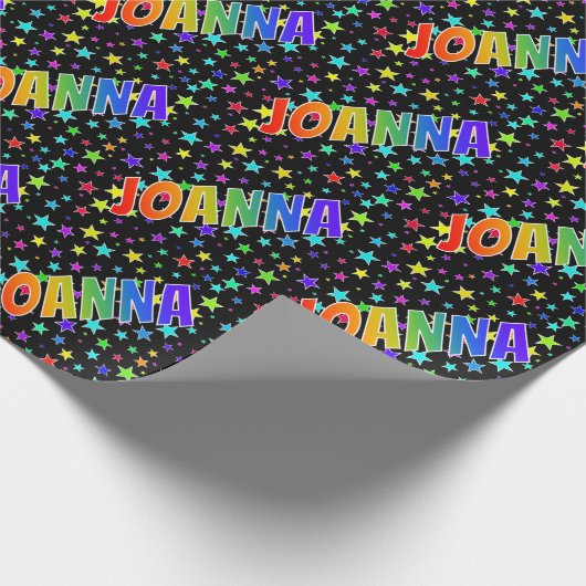 Rainbow First Name "JOANNA" + sterren Cadeaupapier (Hoek)