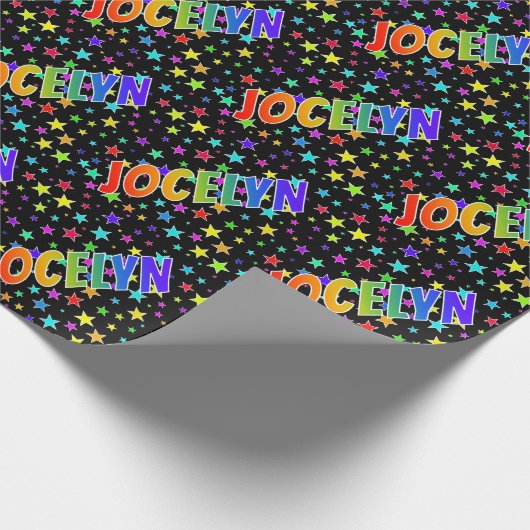 Rainbow First Name "JOCELYN" + sterren Cadeaupapier (Hoek)