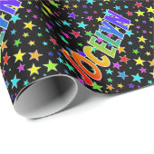Rainbow First Name "JOCELYN" + sterren Cadeaupapier (Rol Hoek)