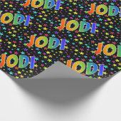 Rainbow First Name "JODI" + sterren Cadeaupapier (Hoek)