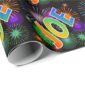 Rainbow First Name "JOE" + Fireworks Cadeaupapier (Rol Hoek)