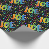 Rainbow First Name "JOE" + sterren Cadeaupapier (Hoek)