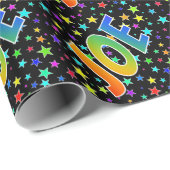 Rainbow First Name "JOE" + sterren Cadeaupapier (Rol Hoek)