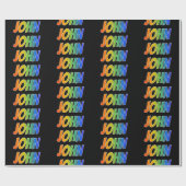 Rainbow First Name "JOHN"; Fun & Colorful Cadeaupapier (Vlak)