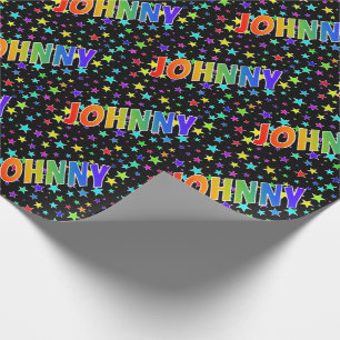 Rainbow First Name "JOHNNY" + sterren Cadeaupapier