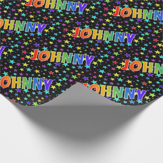 Rainbow First Name "JOHNNY" + sterren Cadeaupapier (Hoek)