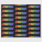 Rainbow First Name "JONATHAN" (Voornaam regenboog) Cadeaupapier (Vlak)
