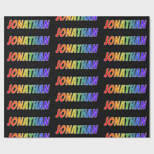 Rainbow First Name "JONATHAN" (Voornaam regenboog) Cadeaupapier (Vlak)