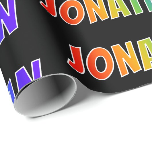 Rainbow First Name "JONATHAN" (Voornaam regenboog) Cadeaupapier (Rol Hoek)