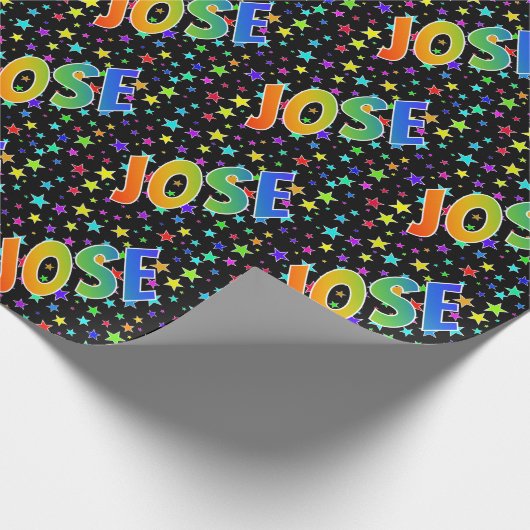 Rainbow First Name "JOSE" + sterren Cadeaupapier (Hoek)