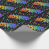 Rainbow First Name "JOSHUA" + sterren Cadeaupapier (Hoek)