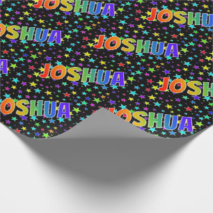 Rainbow First Name "JOSHUA" + sterren Cadeaupapier