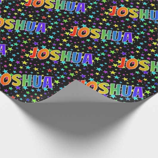 Rainbow First Name "JOSHUA" + sterren Cadeaupapier (Hoek)
