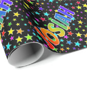 Rainbow First Name "JOSIAH" + sterren Cadeaupapier (Rol Hoek)