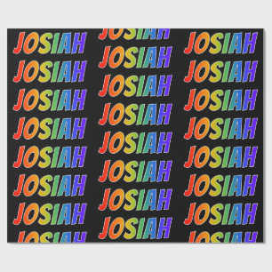 Rainbow First Name "JOSIAH"; vun & kleurrijk Cadeaupapier