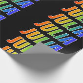 Rainbow First Name "JULIA"; Fun & kleurrijk Cadeaupapier (Hoek)