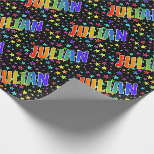 Rainbow First Name "JULIAN" + sterren Cadeaupapier