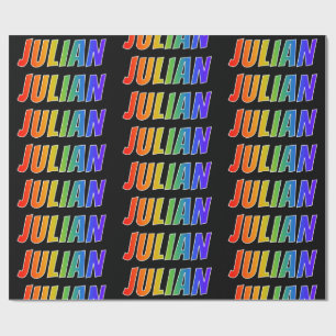 Rainbow First Name "JULIAN" (Voornaam regenboog);  Cadeaupapier