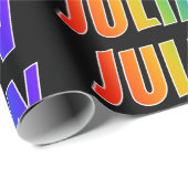 Rainbow First Name "JULIAN" (Voornaam regenboog);  Cadeaupapier (Rol Hoek)