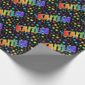 Rainbow First Name "KAITLIN" + sterren Cadeaupapier (Hoek)