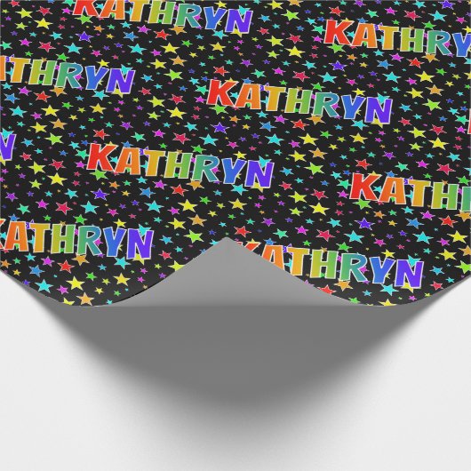 Rainbow First Name "KATHRYN" + sterren Cadeaupapier (Hoek)
