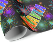 Rainbow First Name "KAYLA" + Fireworks Cadeaupapier (Rol Hoek)