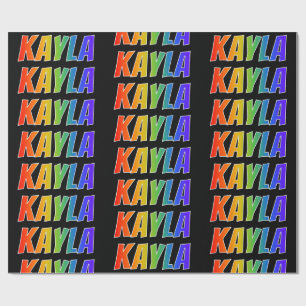 Rainbow First Name "KAYLA"; vun & kleurrijk Cadeaupapier