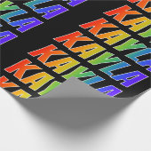 Rainbow First Name "KAYLA"; vun & kleurrijk Cadeaupapier (Hoek)